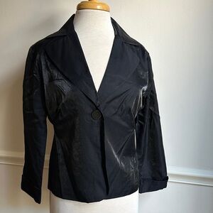 Chico's one button jacket metallic sheen 3/4 sleeves size small EUC